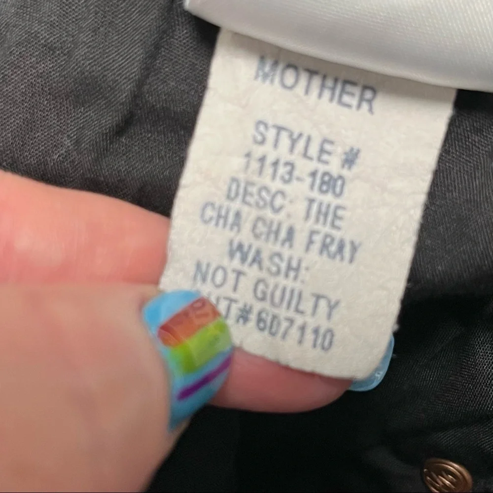 Mother The Cha Cha Fray Black Denim ‘Not Guilty’ Wash